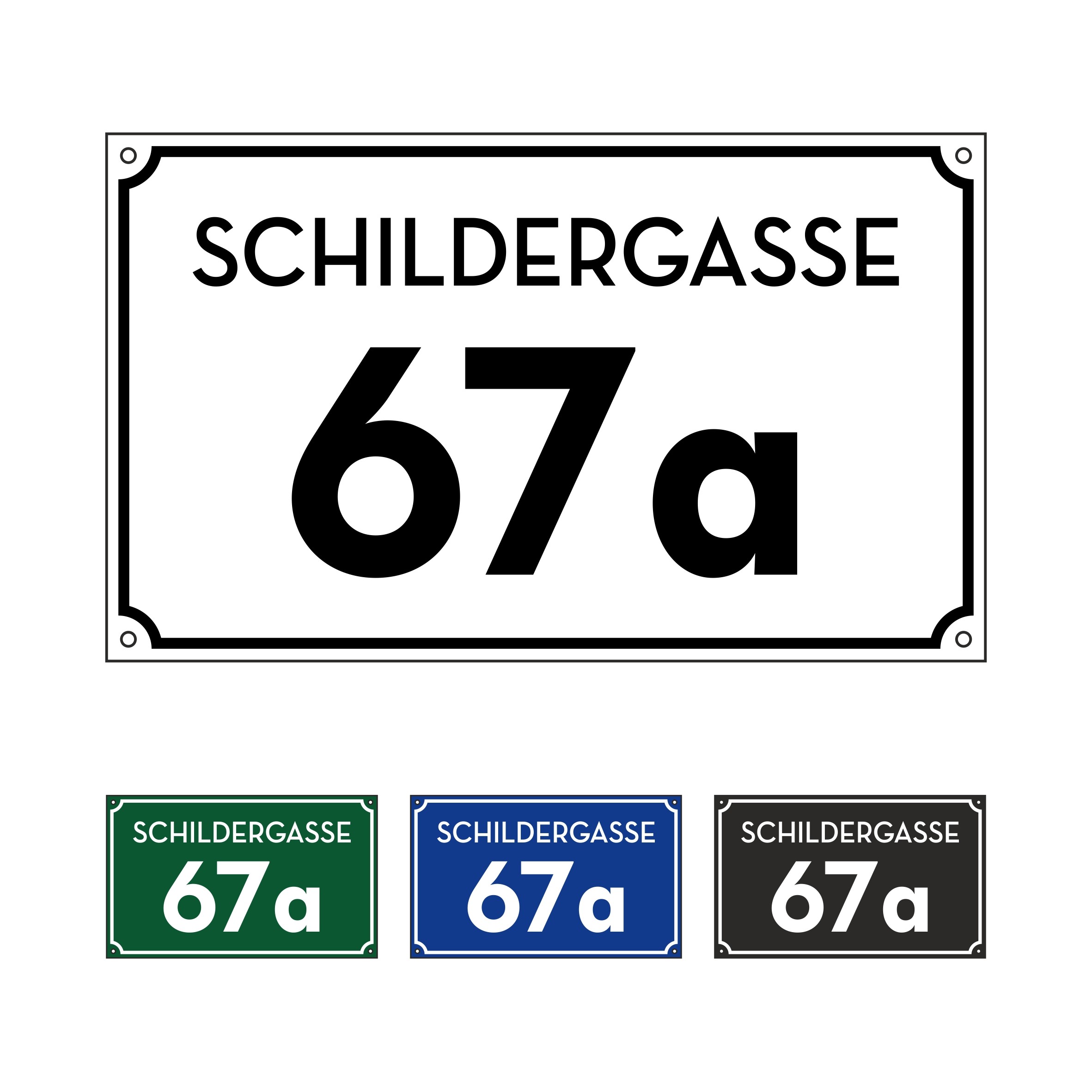 Hausnummer + Straße "Art-Deco" 25x15cm