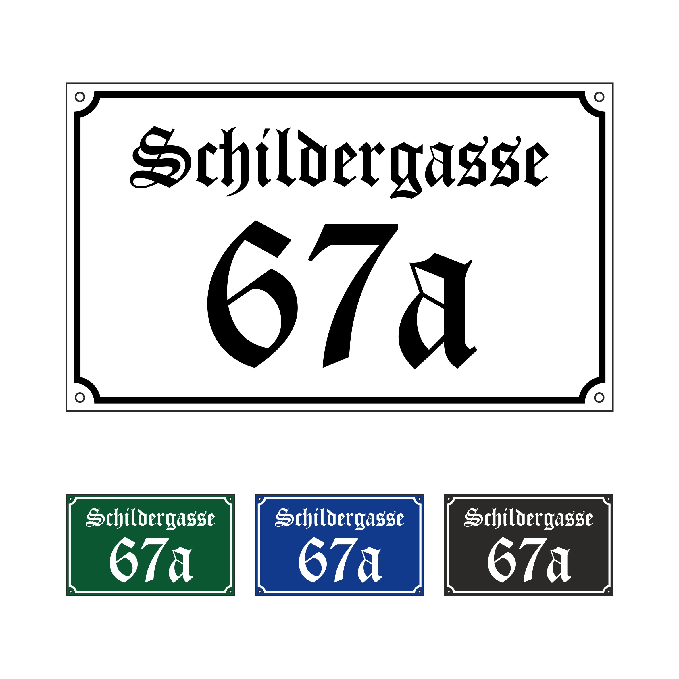 Hausnummer + Straße "Schwabacher" 25x15cm