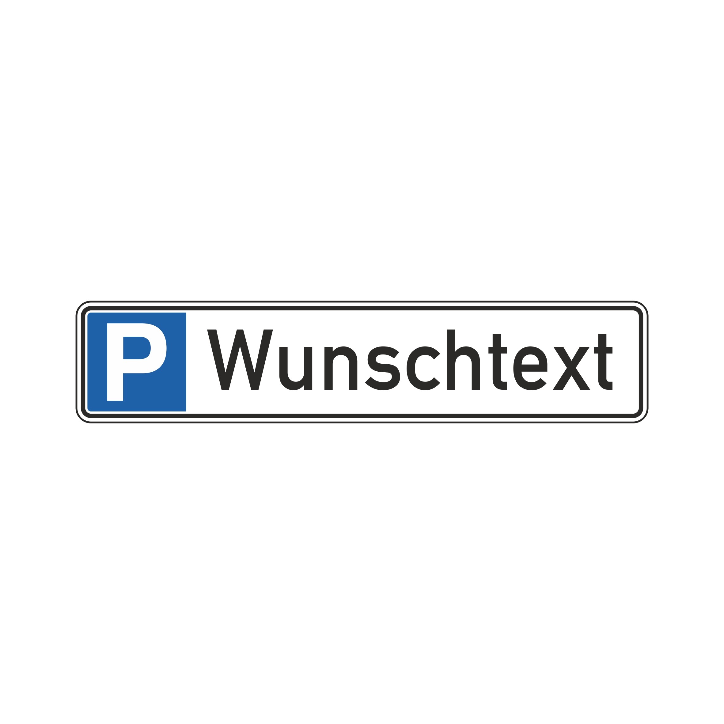 Parkplatzschild "Wunschtext" 52x11cm