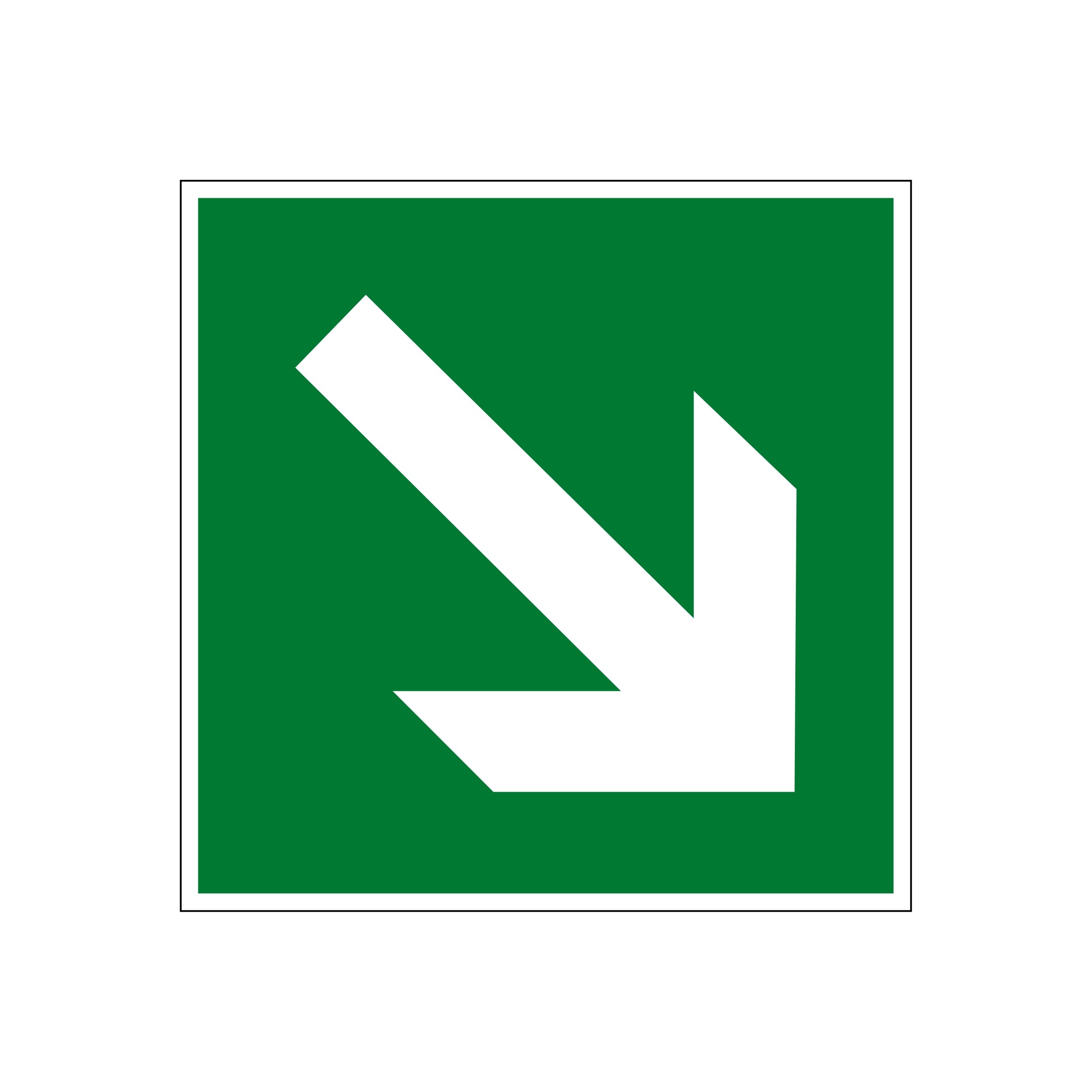 Rettungsschild "Rettungsweg diagonal"
