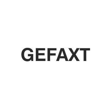 Holzstempel "GEFAXT"