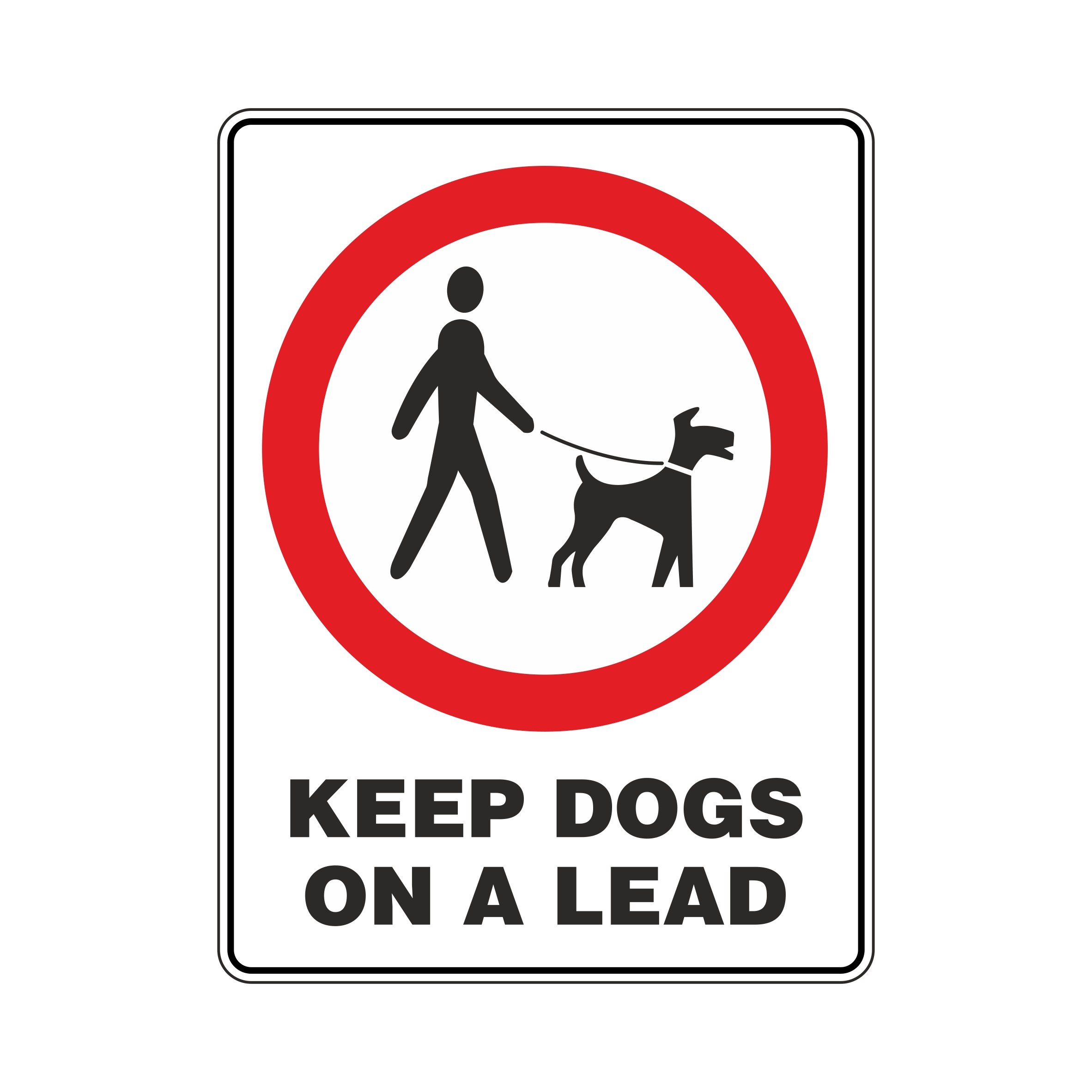 Hinweisschild "Hunde anleinen" Englisch