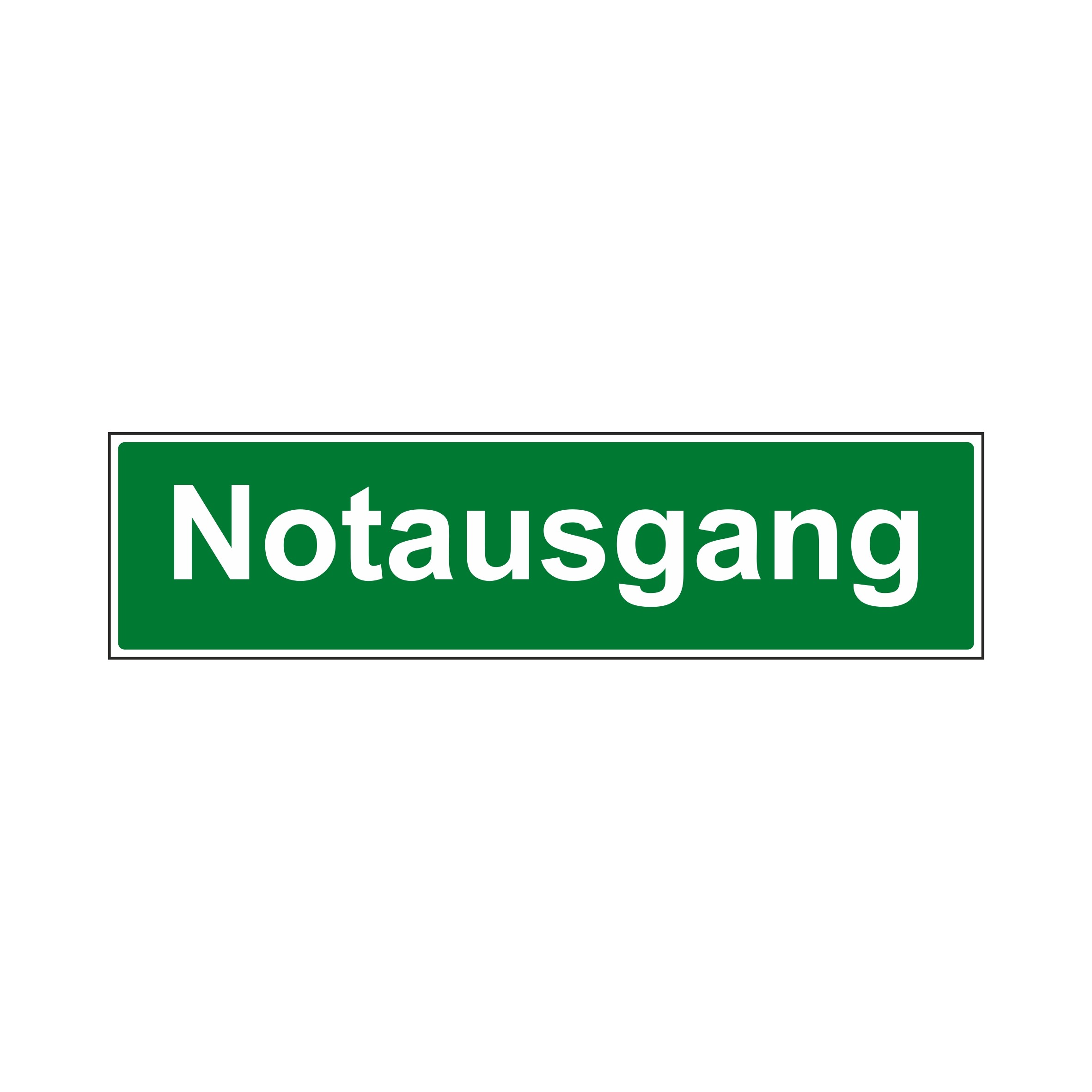Rettungsschild "Notausgang" 1-zeilig