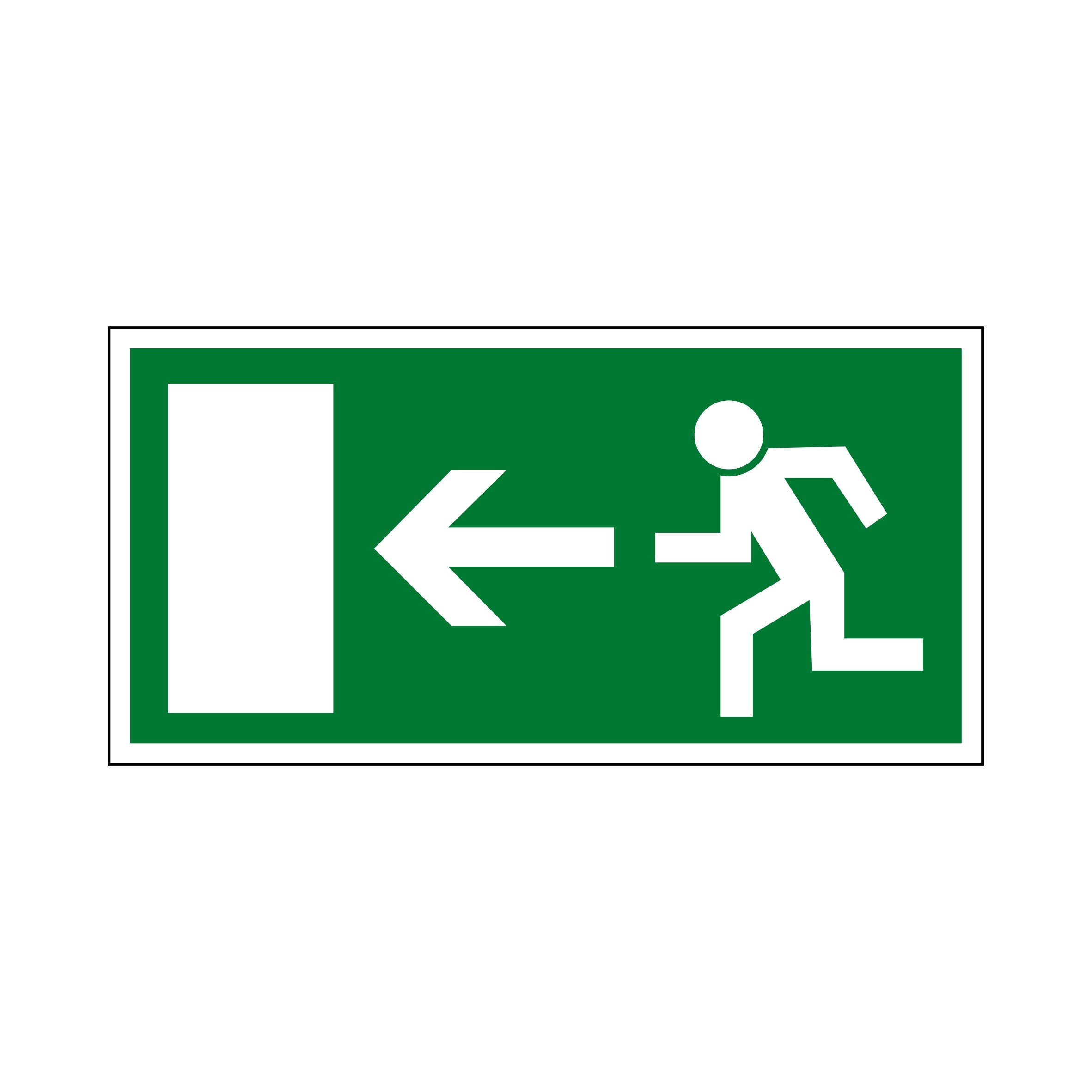 Rettungsschild "Rettungsweg links"