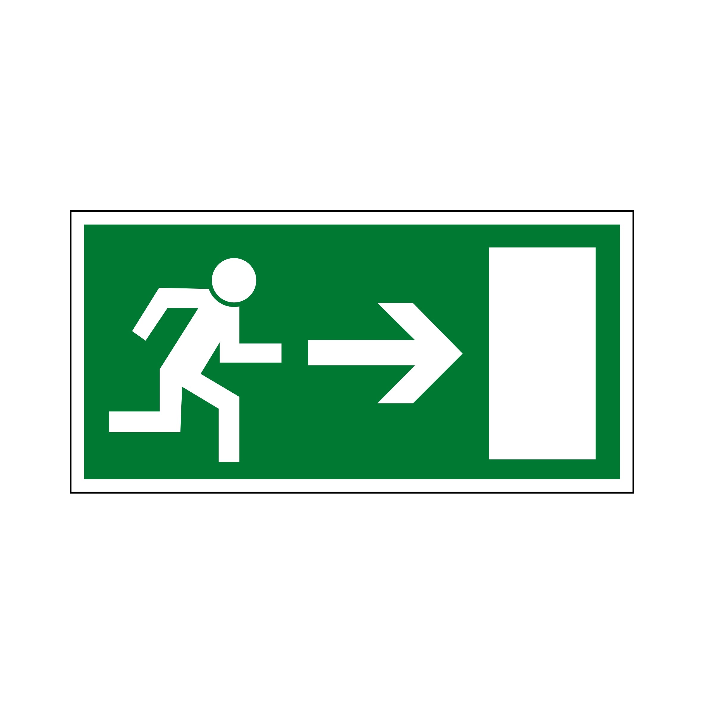 Rettungsschild "Rettungsweg rechts"