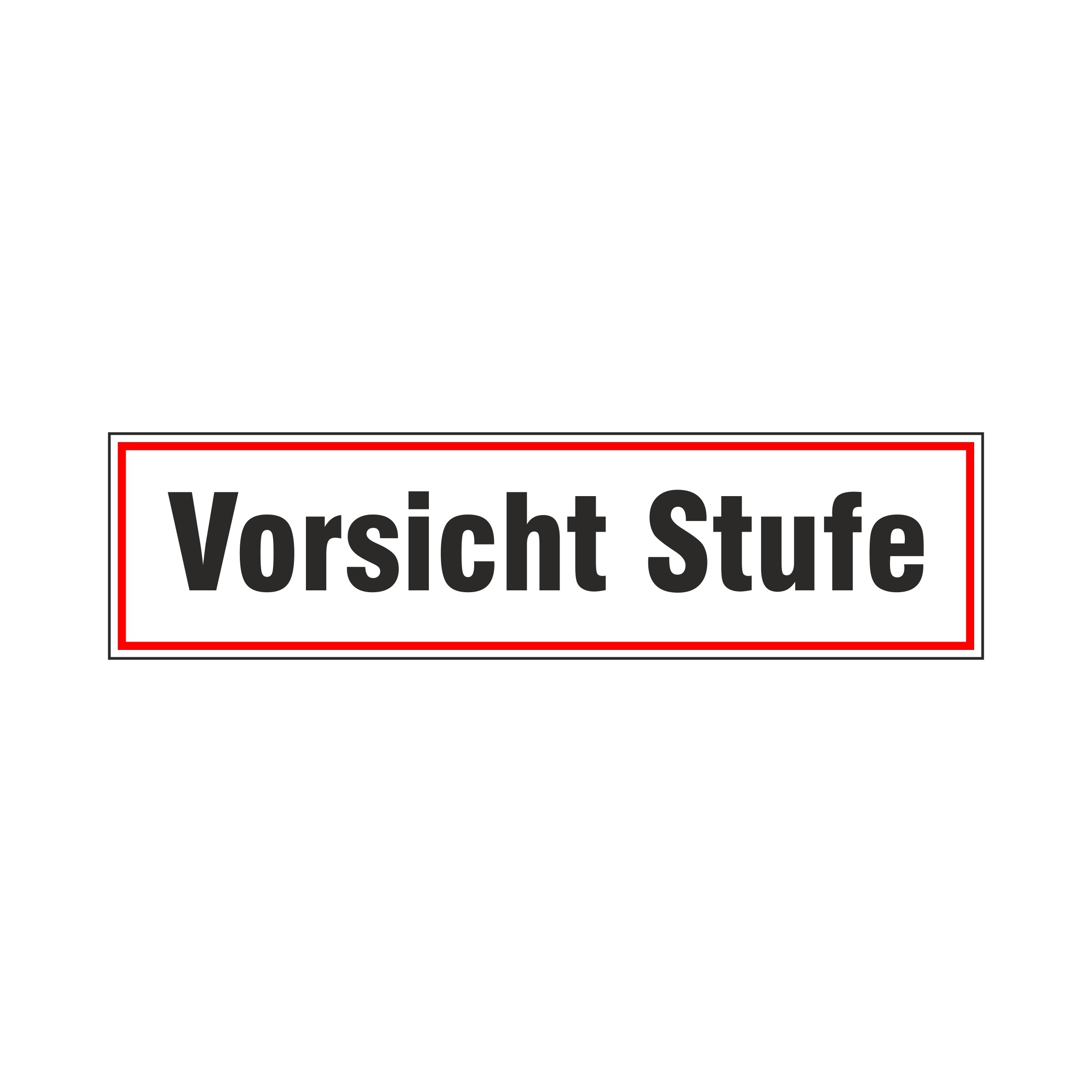 Hinweisschild "Vorsicht Stufe" 1-zeilig