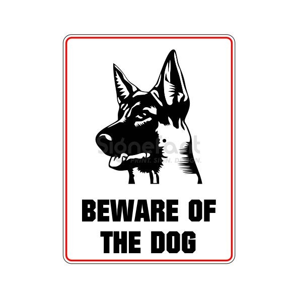 Hinweisschild "Beware..." Schäferhund